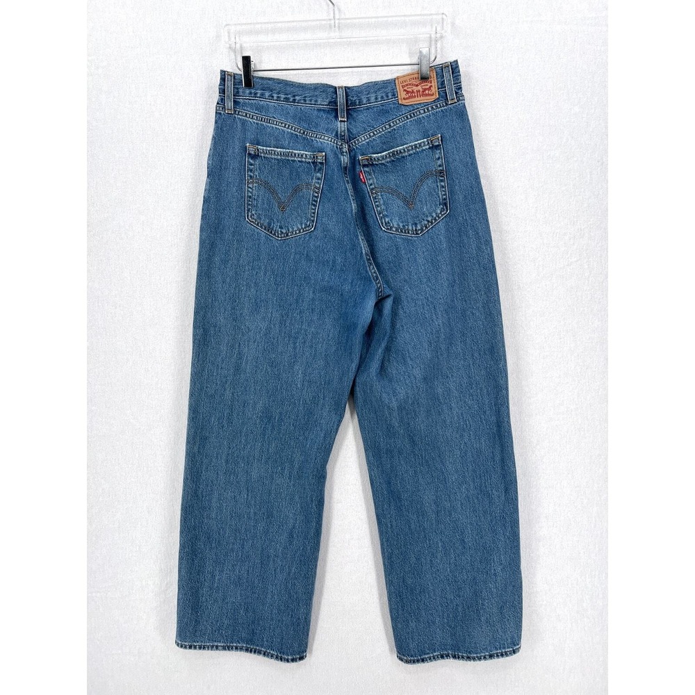 LEVIS High Waisted Straight Leg Jean Women 31 Blue Distressed Medium Wash Denim - Picture 2 of 16